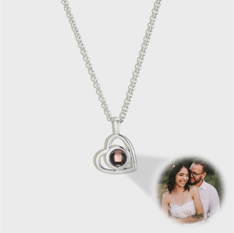 Personalized Heart Photo Necklace