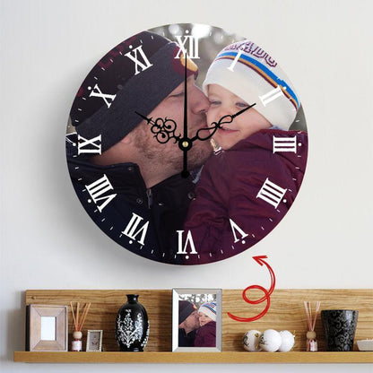 Custom Photo Wall Clock Round Clock For Home Keepsake Gift