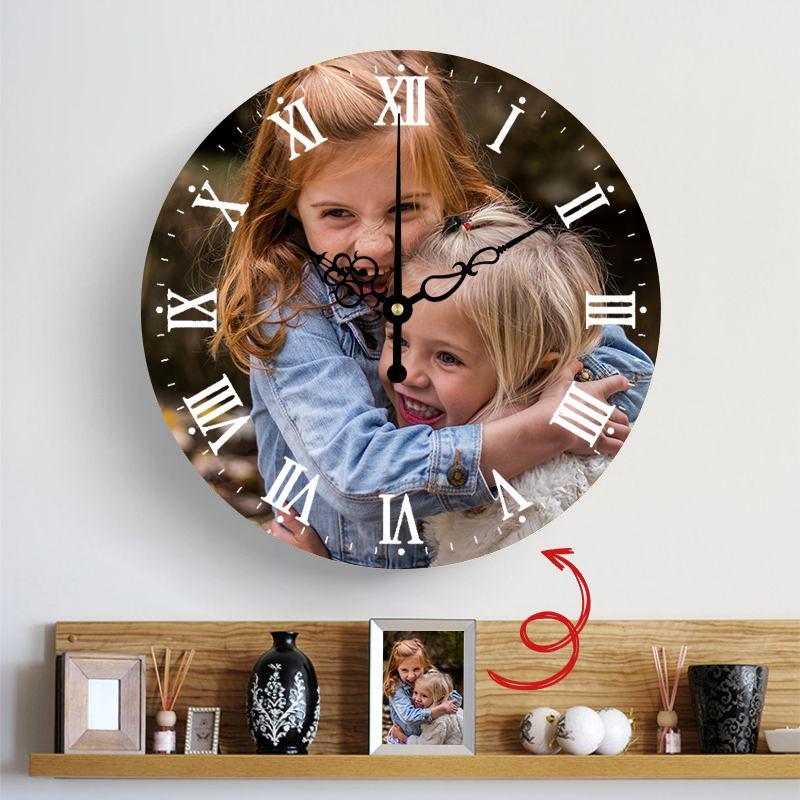 Custom Photo Wall Clock Round Clock For Home Keepsake Gift