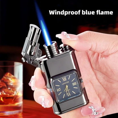 Windproof Lighter Vintage Watch Bezel Jet flame Torch