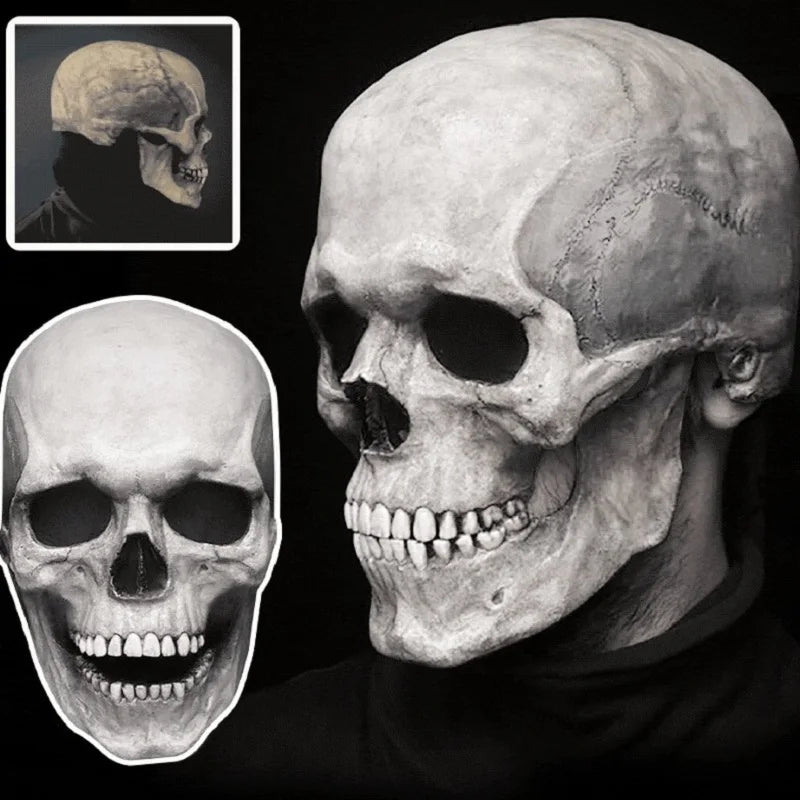 Full Head Skull Helmet/Mask with Movable Jaw