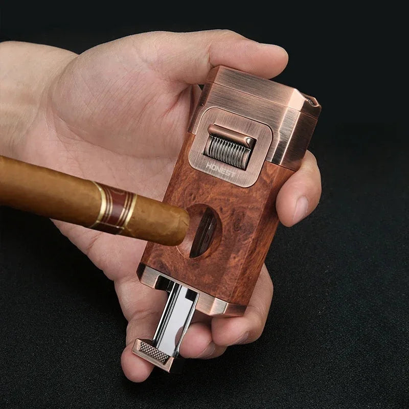 All-in-One Torch Lighter with Built-in Cutter V Cut