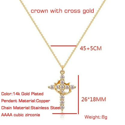 Crown Cross Necklace