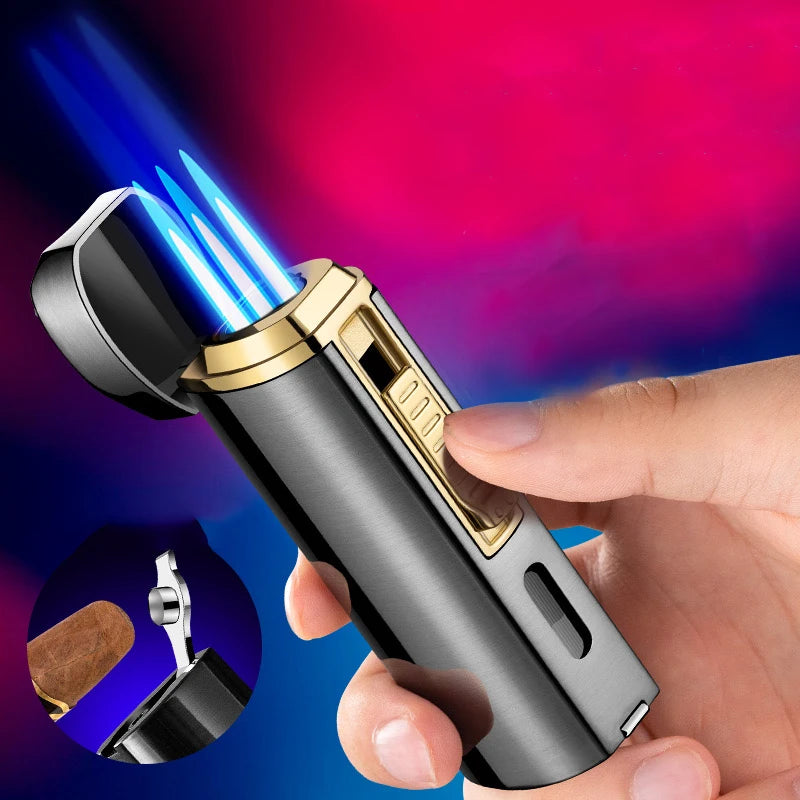 All-in-One Torch Lighter with Built-in Cutter V Cut