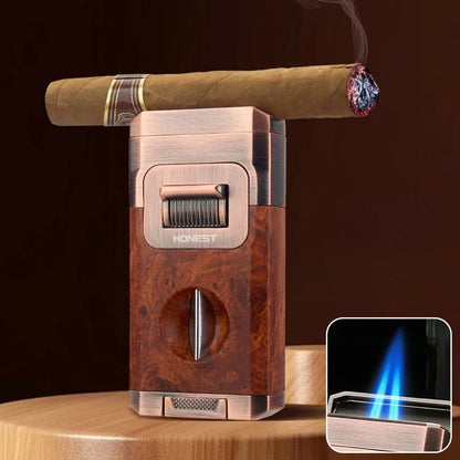 All-in-One Torch Lighter with Built-in Cutter V Cut