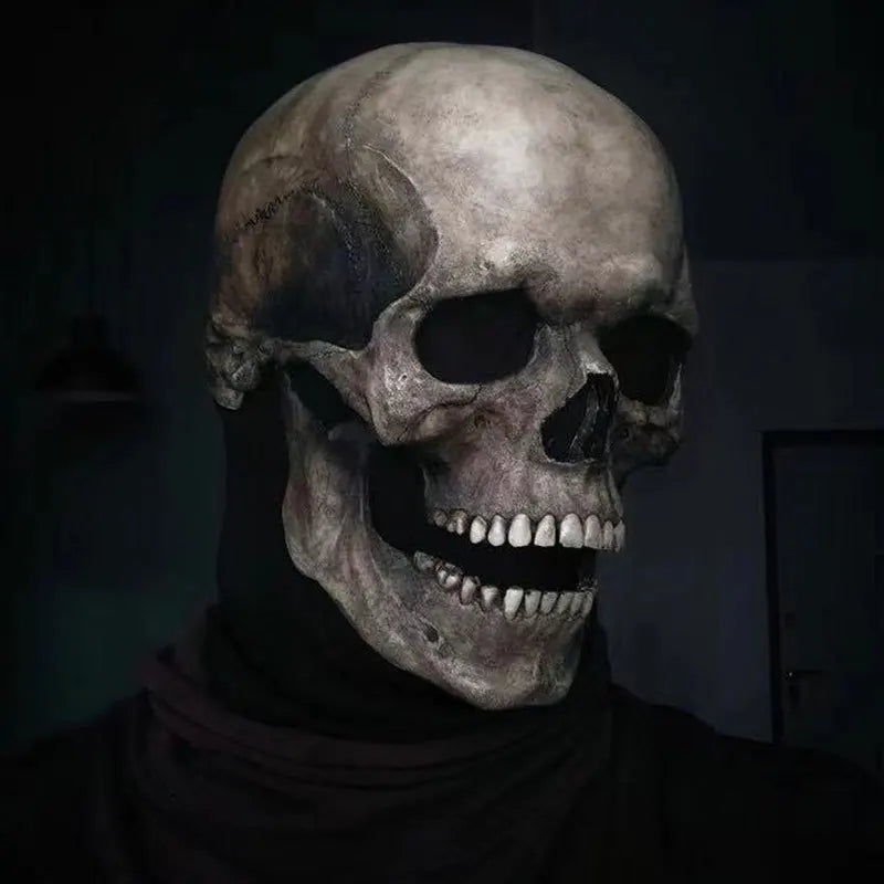 Full Head Skull Helmet/Mask with Movable Jaw