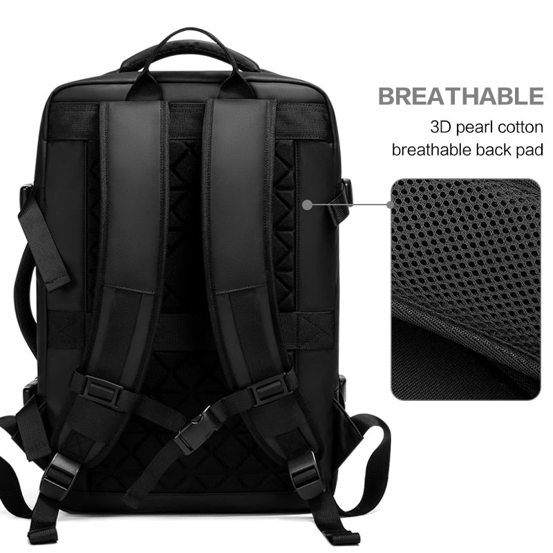 Men's PVC Waterproof USB Charging Male Laptop Casual Travel Bag