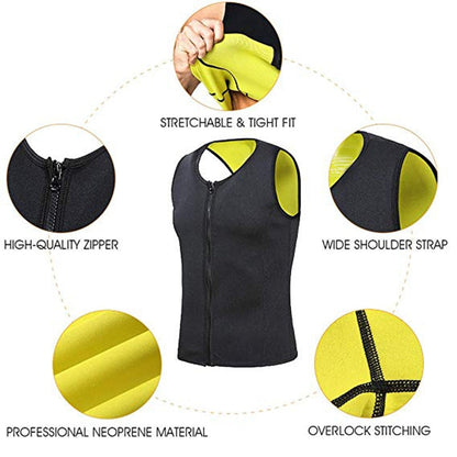 MEN'S ZIPPER NEOPRENE SAUNA VEST