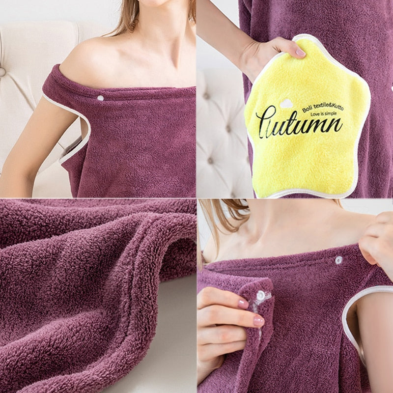 Quick Dry Absorb Water Wearable Bathrobes