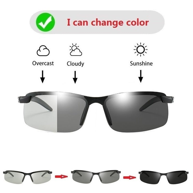 New Fashion Men's Photochromic Sunglasses With Polarized Lens