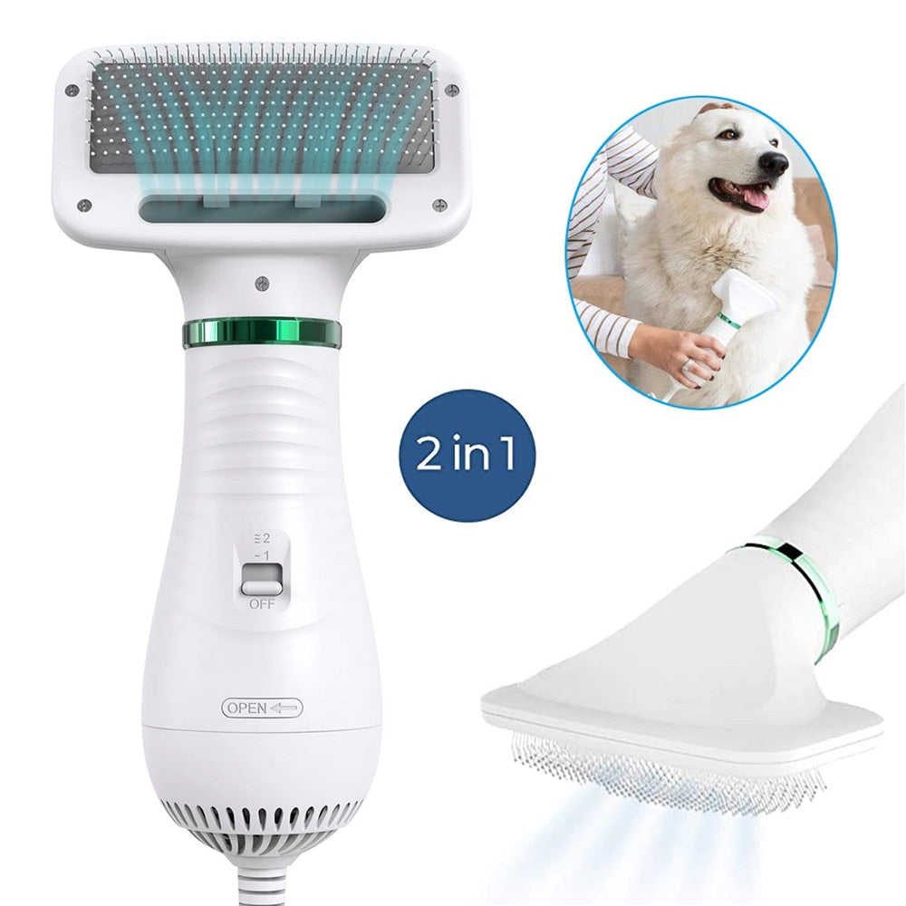 Updated Pet Grooming Dryer with 3 Adjustable Temperature Settings, Quiet Hair Dryer for Home Use, Stainless Steel Pins to Massage Dogs & Cats