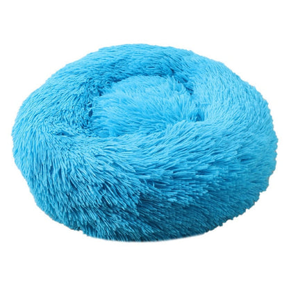 Fluffy Calming Donut Dog Bed for Cats & Dogs, Washable Plush Large Dog Sofa for Pets