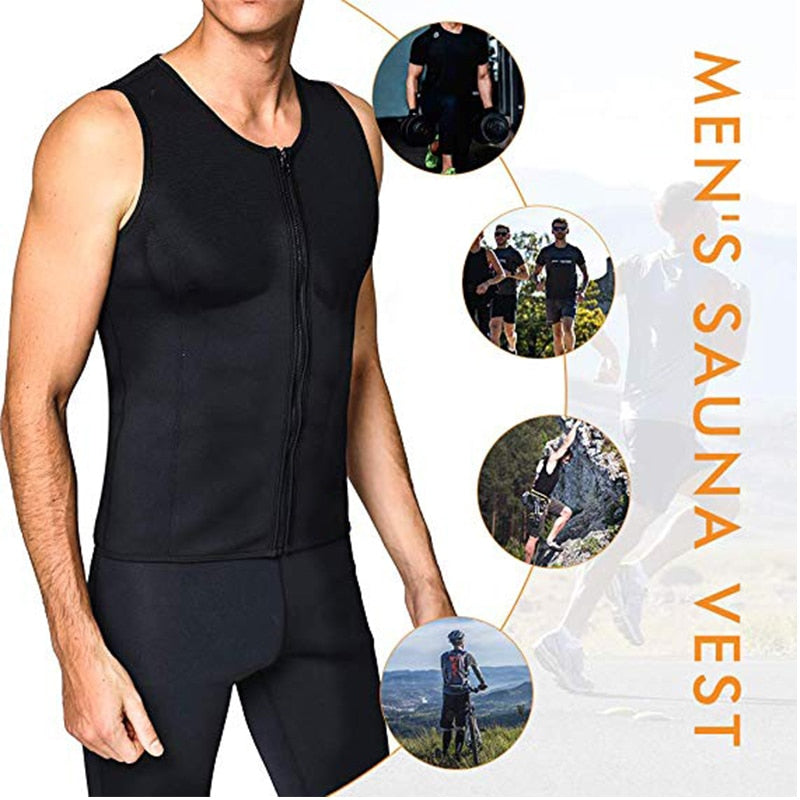 MEN'S ZIPPER NEOPRENE SAUNA VEST