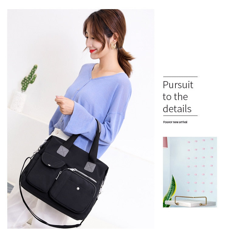 Waterproof Lightweight Multi-Pocket Large Capacity Casual Tote Crossbody Bag