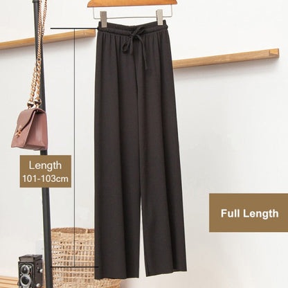 Ice Silk Wide Leg Pants Women