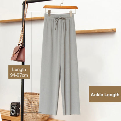 Ice Silk Wide Leg Pants Women