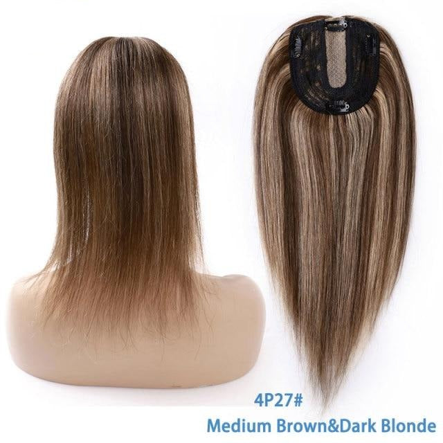 Natural Remy Human Straight Hair Topper