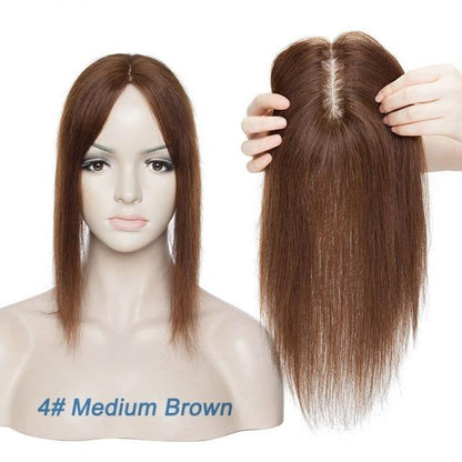 Natural Remy Human Straight Hair Topper