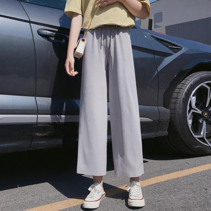 Ice Silk Wide Leg Pants Women