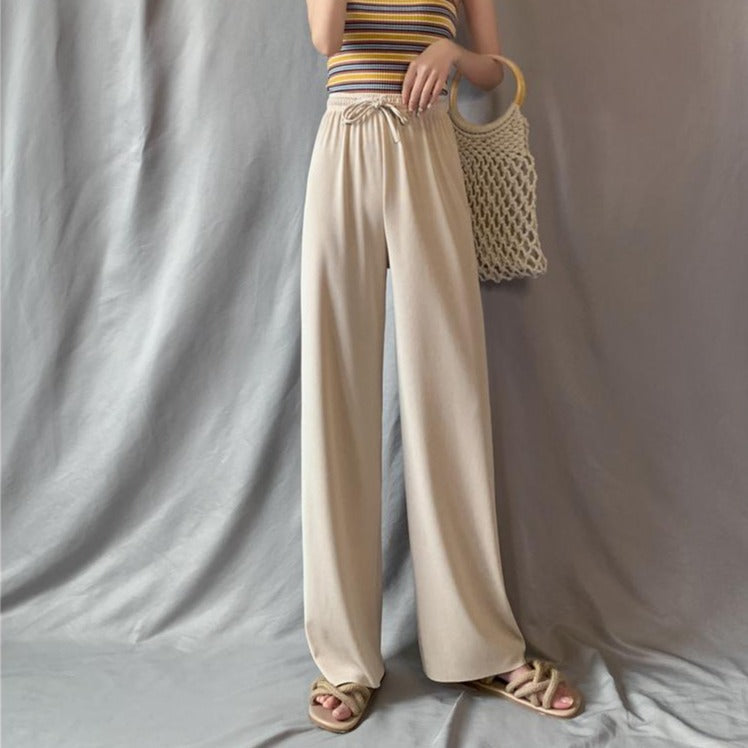 Ice Silk Wide Leg Pants Women