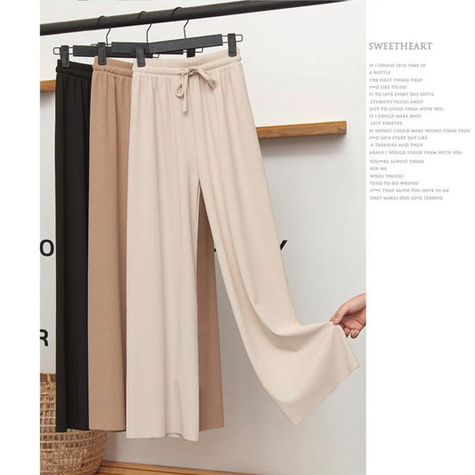 Ice Silk Wide Leg Pants Women